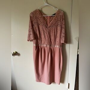 Elegant Pinkish salmon color   Lace Dress xxl